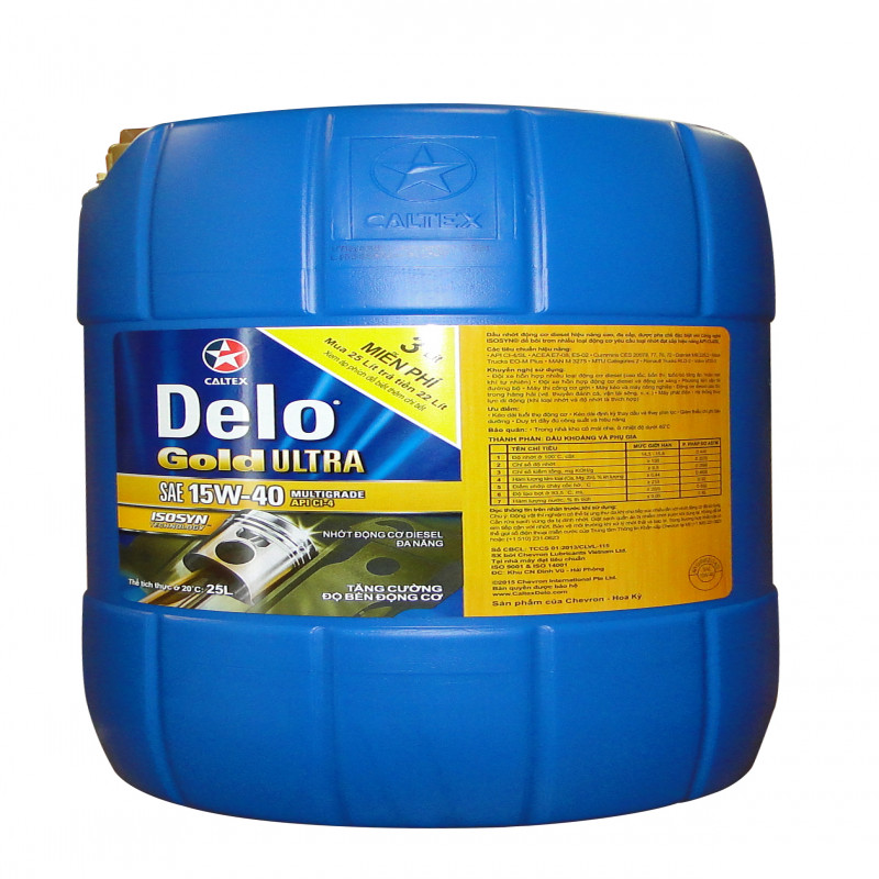 Dầu động cơ Delo Gold Ultra 15W40, 25 Lít (Diesel)