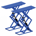 Cầu nâng cắt kéo nâng bụng 3 tấn, lắp nổi (3 Pha, màu xanh).