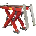 Cầu nâng cắt kéo kiểm tra góc đặt bánh xe 5,5 Tấn, lắp nổi, 3 pha, màu đỏ (bao gồm đĩa lái và bộ phụ kiện)