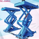 Cầu nâng cắt kéo nâng bụng 3.3 Tấn, Lắp chìm, Có tay nâng xe SUV (3 Pha, mô tơ trong, màu xanh RAL5002)